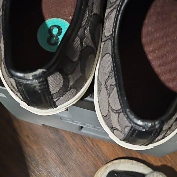 Coach Black Signature Court Sneaker with Gold Hardware - Picture 6 of 7